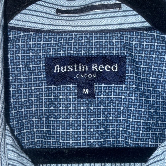 Austin Reed London Blue Pinstripe Button Down Shirt - Picture 2 of 7